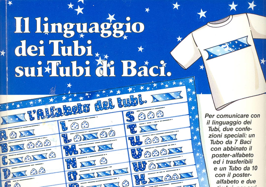 Spiegazione del linguaggio dei tubi di Baci Perugina