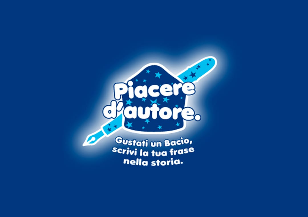 Scritta piacere d’autore: gustati un baci, scrivi la tua frase nella storia.