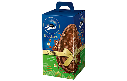 Uovo Pasqua Latte Nocciole in pezzi 20% Baci Perugina collezione Pasqua Scatola